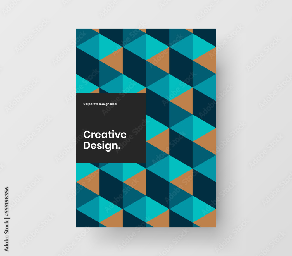 Abstract front page A4 design vector concept. Creative geometric tiles flyer layout.