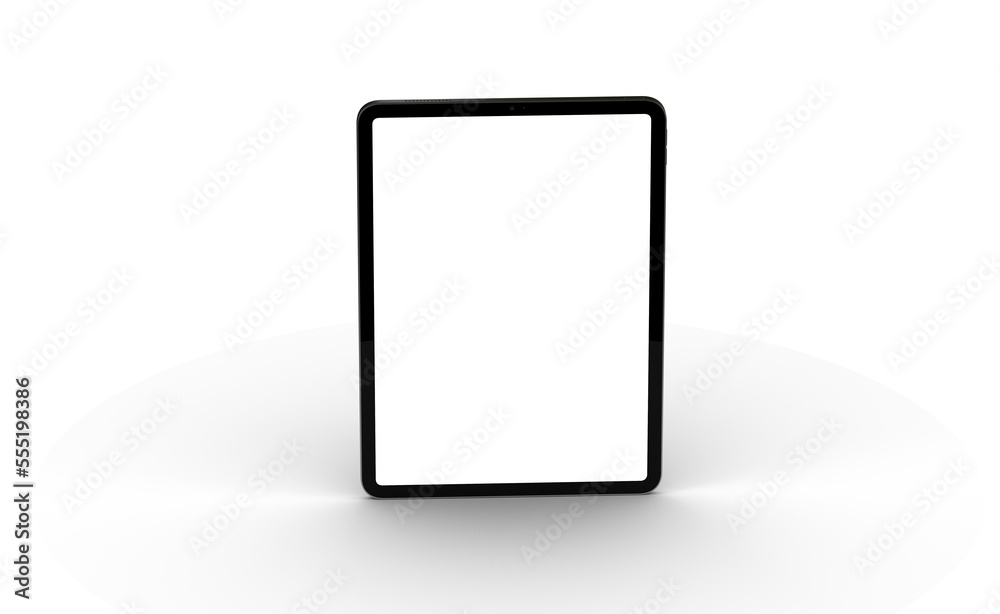 Photo 3D brandless tablet with empty screen isolated Photo 3D brandless tablet with empty screen isolated