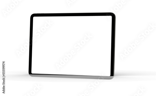 Gadgets including smartphone, digital tablet and laptop, blank screen with