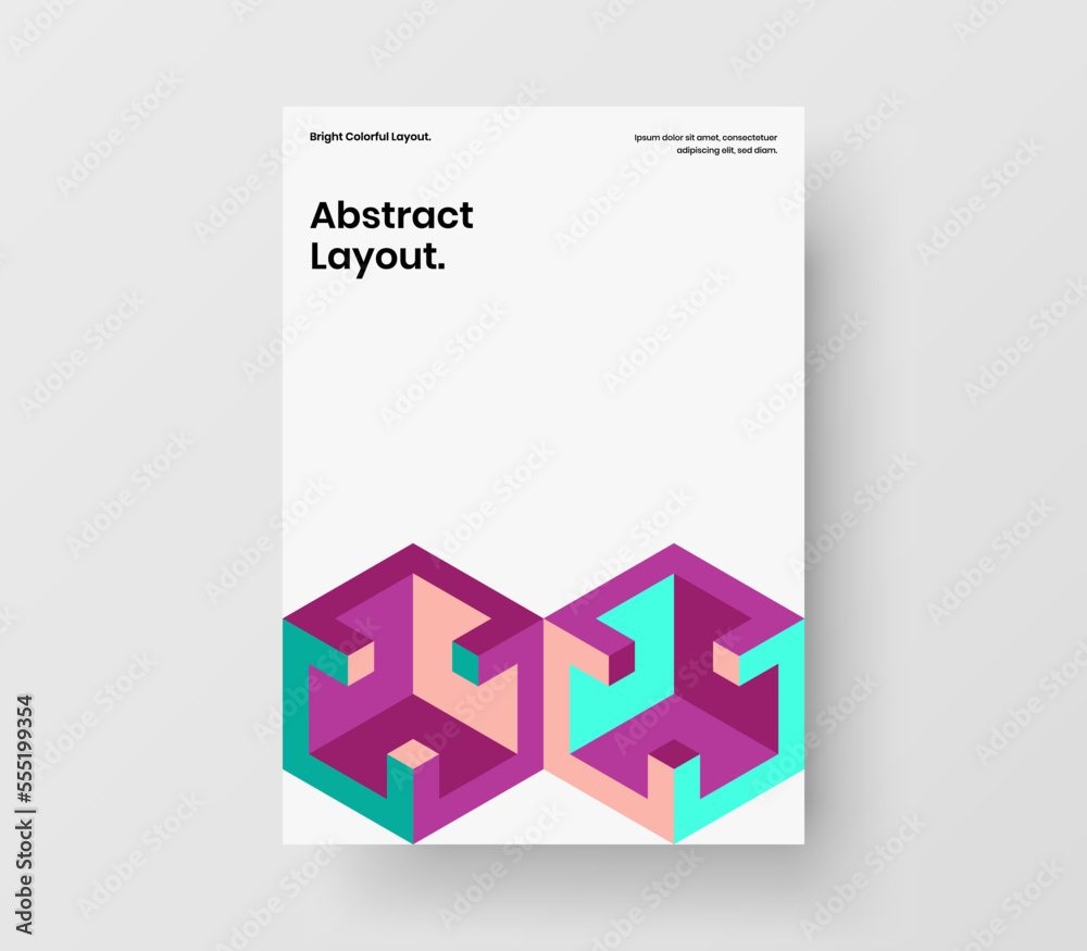 Fototapeta premium Trendy company cover A4 design vector template. Modern geometric shapes poster concept.