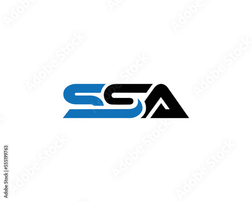 Modern Initial SSA Logo Design Geometric linked Modern Vector Icon. photo