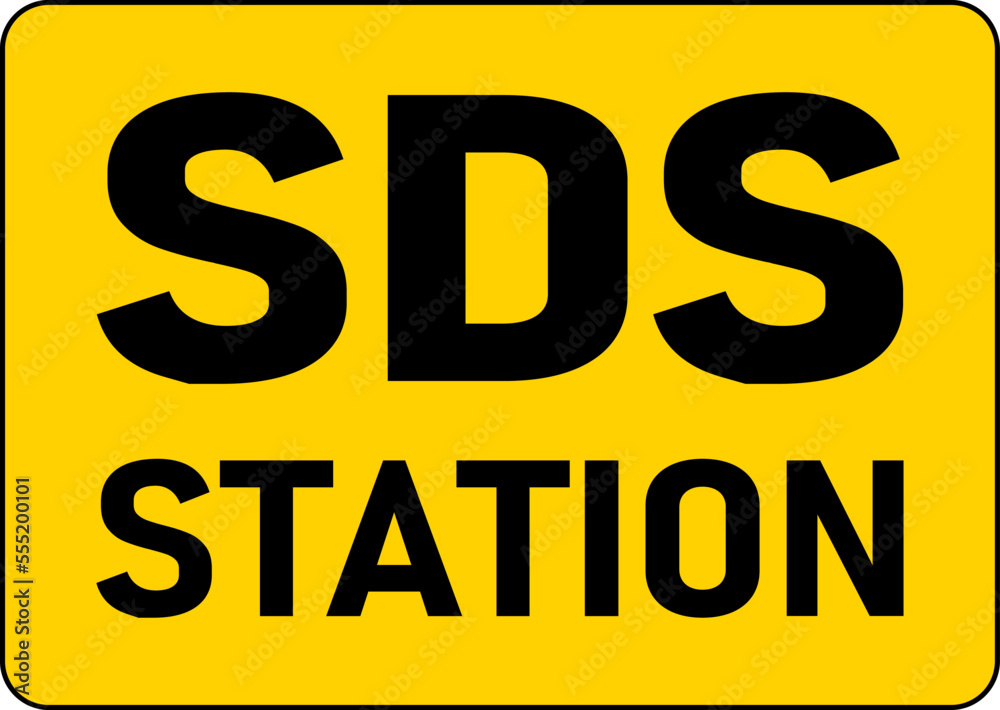 Symbol SDS Station Sign On White Background Symbol SDS Station Sign On White Background