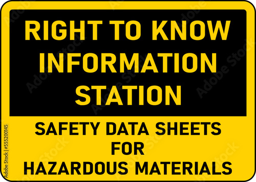 Safety Data Sheets For Materials Sign On White Background