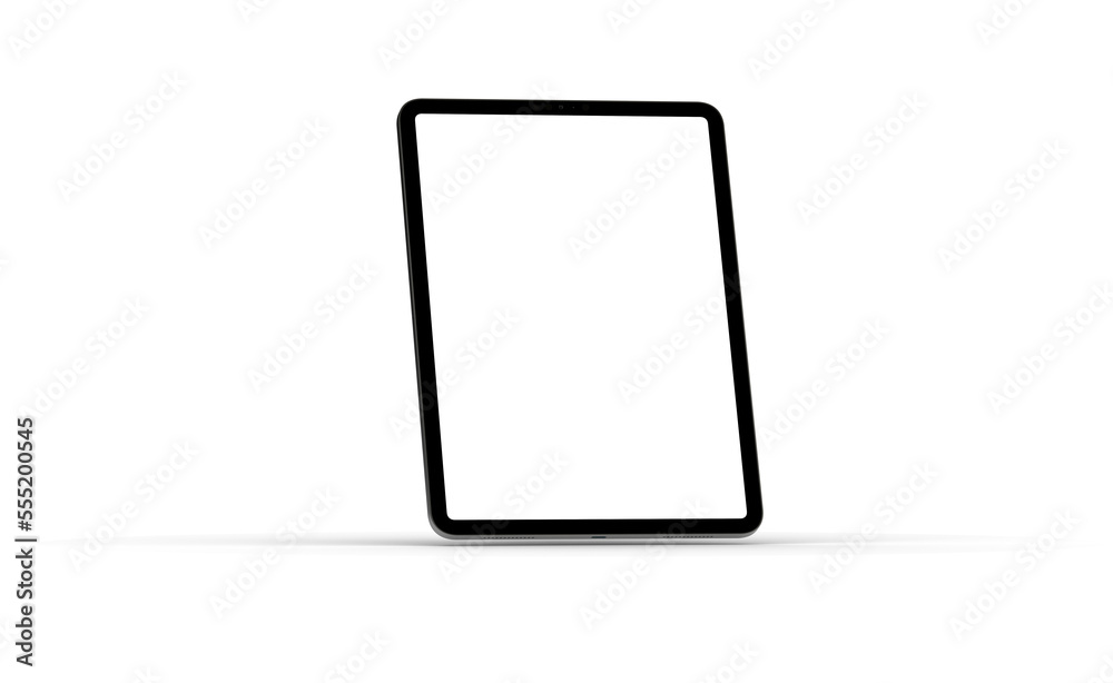 Photo 3D brandless tablet with empty screen isolated Photo 3D brandless tablet with empty screen isolated