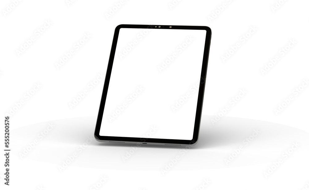 Photo 3D brandless tablet with empty screen isolated Photo 3D brandless tablet with empty screen isolated