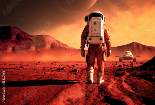 Canvastavla Astronaut on mars the red planet