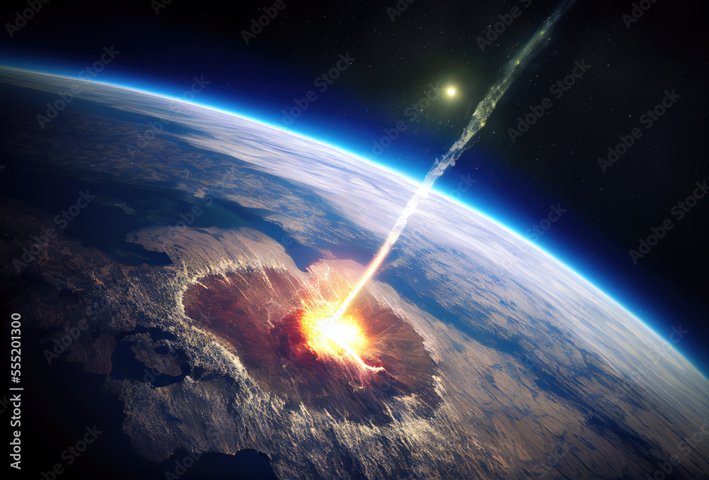 Meteor explode on earth, generative ai