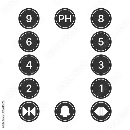 Elevator buttons icon. Indicators symbol modern, simple, vector, icon for website design, mobile app, ui. Vector Illustration