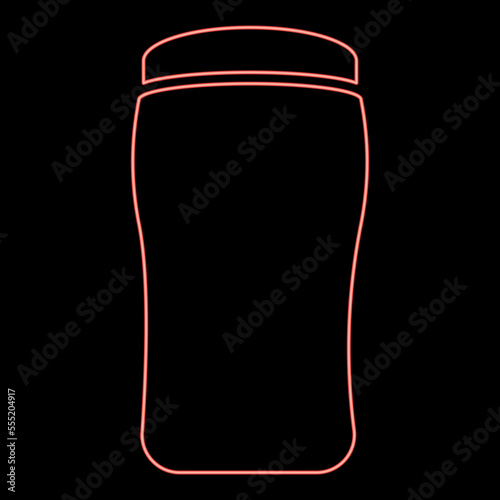 Neon antiperspirant dry Deodorant Cosmetic product icon black color vector illustration flat style image red color vector illustration image flat style