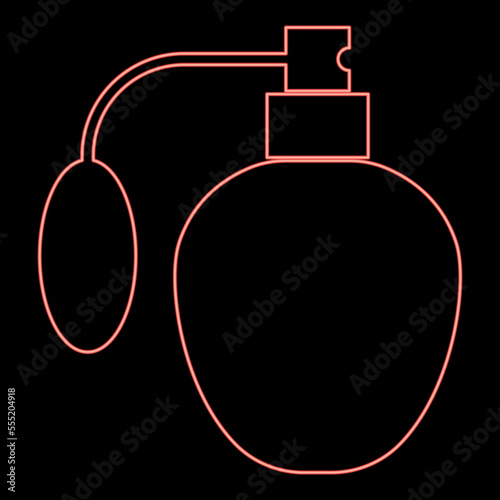 Neon retro deodorant Perfume bottle with atomizer or spray pump icon black color vector illustration flat style image red color vector illustration image flat style