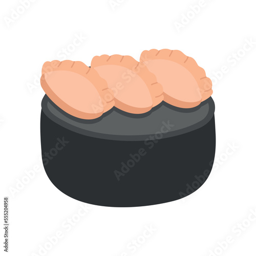 Asian food hand drawn vector illustrations. Colored jiaozi.