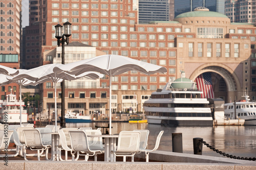 Rowes Wharf and Boston Harbor Hotel, Boston Harbor, Boston, Massachusetts, USA photo