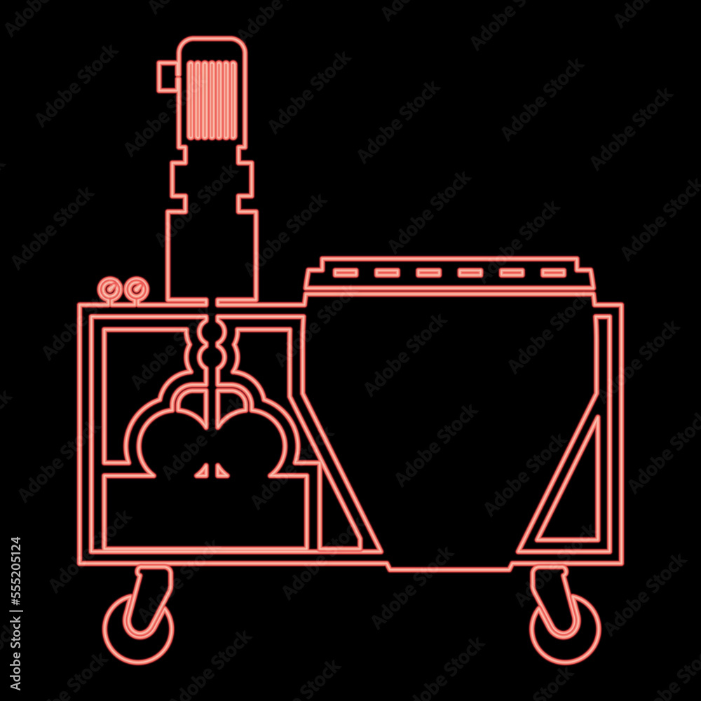 Neon plaster station Wall decoration machine Solution mixing icon black color vector illustration flat style image red color vector illustration image flat style Neon plaster station Wall decoration machine Solution mixing icon black color vector illustration flat style image red color vector illustration image flat style