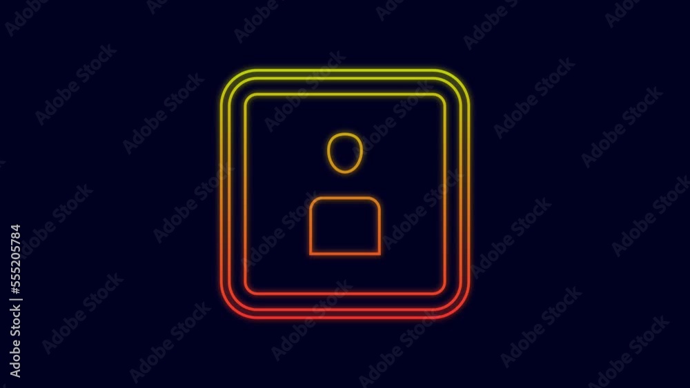 Glowing neon line Play Video icon isolated on blue background. Film strip sign. 4K Video motion graphic animation Glowing neon line Play Video icon isolated on blue background. Film strip sign. 4K Video motion graphic animation