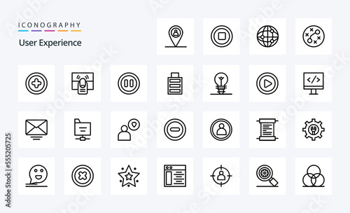 25 User Experience Line icon pack
