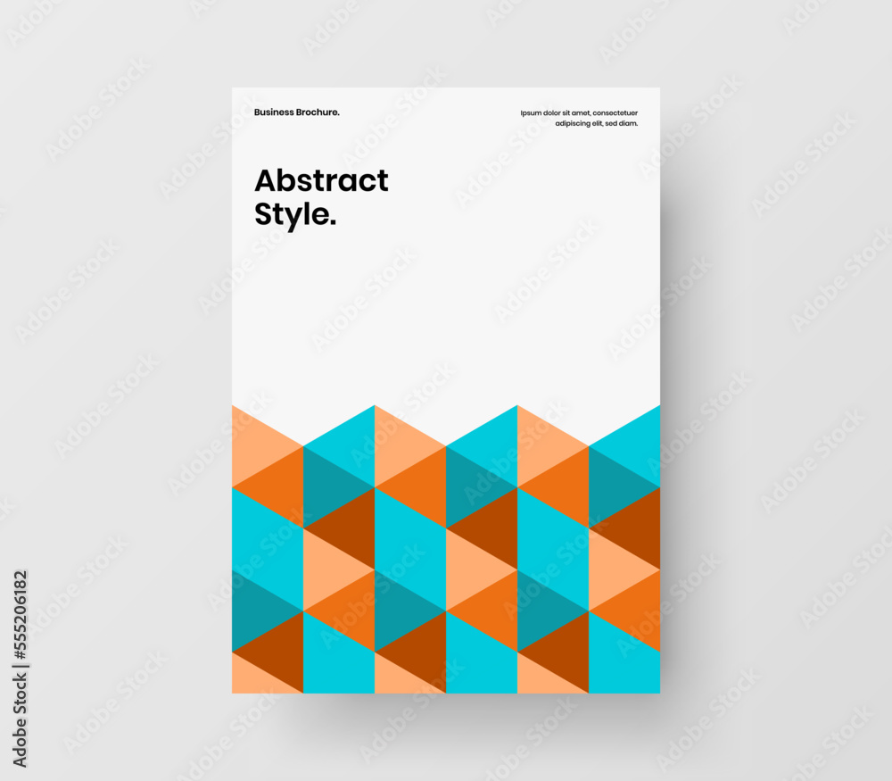Fototapeta premium Clean corporate cover A4 vector design template. Bright mosaic shapes leaflet illustration.