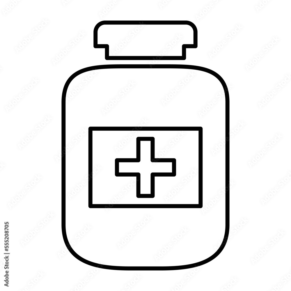Medicine Bottle Icon In Line Style Medicine Bottle Icon In Line Style