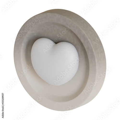 3d heart love coin illustration