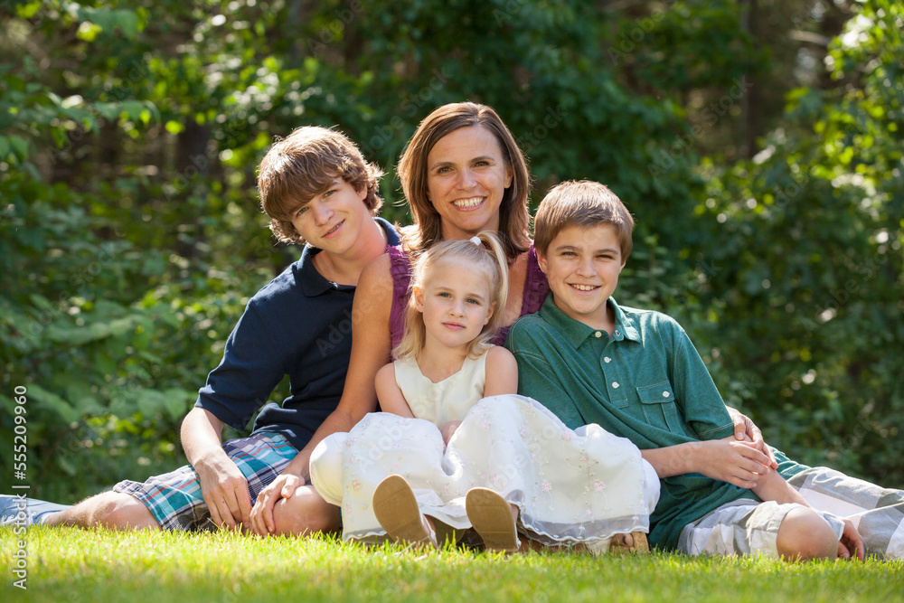Portrait of a happy mother with her children Portrait of a happy mother with her children