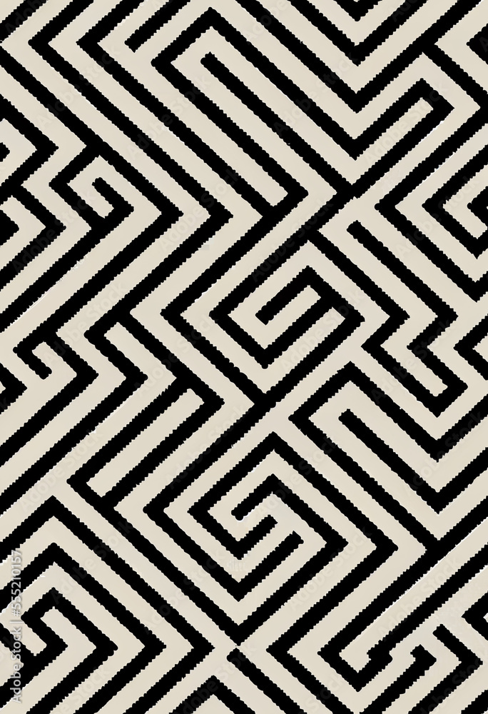 Geometric shaped moire illusory seamless pattern Generative AI
