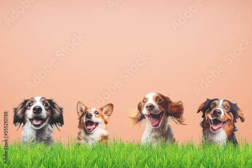 group of three dogs generative AI