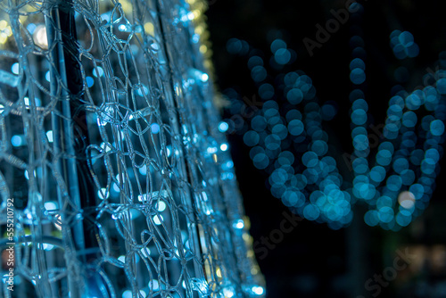 close-up of led Christmas lights
