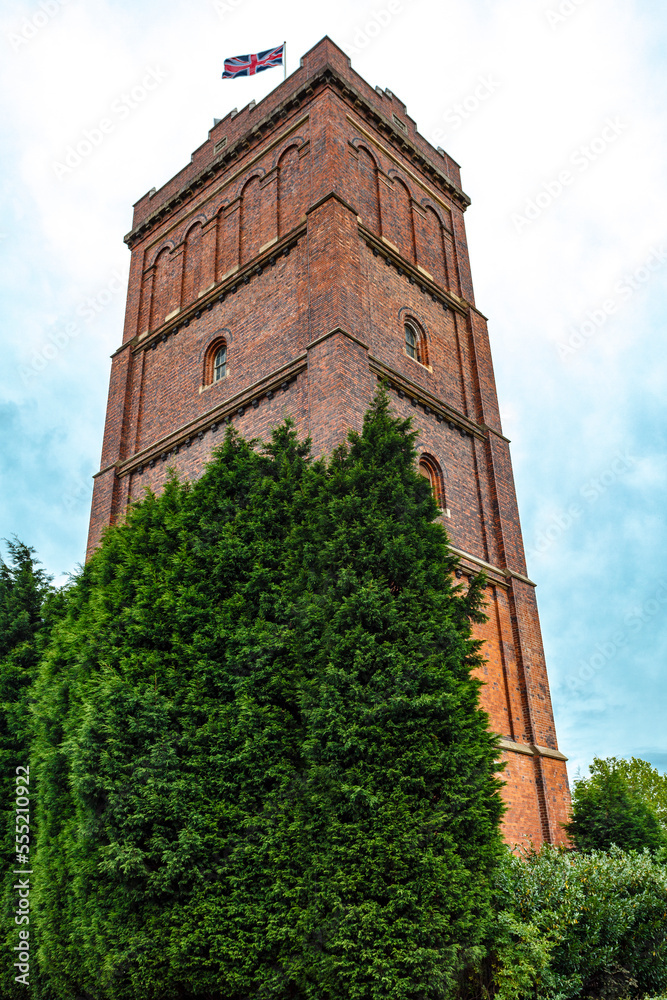 Winshill Water Tower (Waterloo Tower) 1907, Burton upon Trent, (Burton-on-Trent or Burton), a market town in Staffordshire, Great Britain, UK, Europe