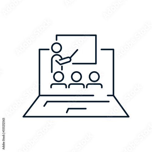 The concept of distance learning. Vector icon isolated on white background.