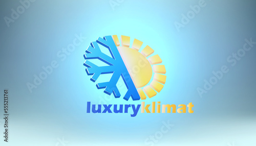 Cold heat and snowflake, logo for air conditioning and ventilation. Vector