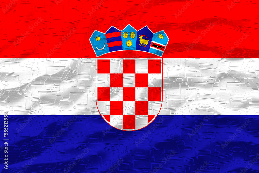 Naklejka premium National flag of Croatia. Background with flag of Croatia
