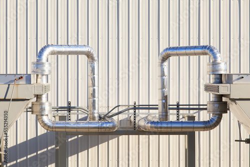 Chiller piping for electric cogeneration plant photo