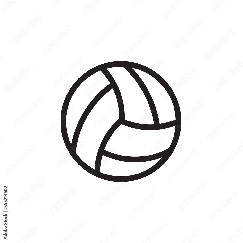 Volleyball icon. Ball line vector ilustration.