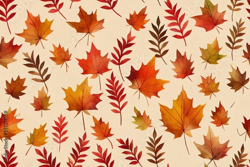 This is a seamless pattern of maple leaves for fall  which would look great as a backdrop for a website or as a gift wrap for a friend. Generative AI