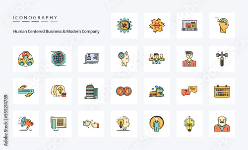 25 Human Centered Business And Modern Company Line Filled Style icon pack