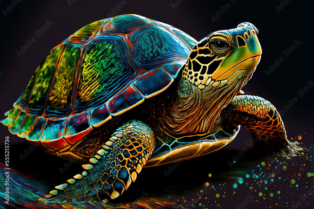 Fototapeta premium turtle pop art cartoon