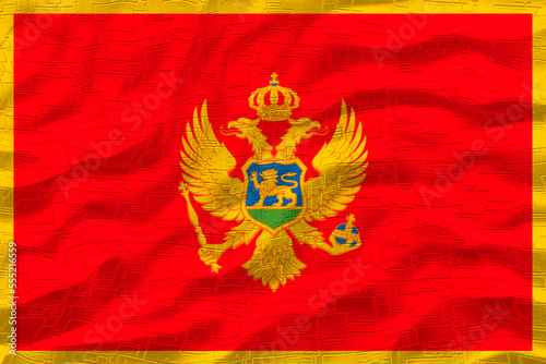 National flag of Montenegro. Background with flag of Montenegro