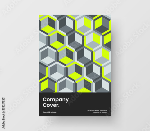 Clean geometric shapes presentation concept. Creative leaflet design vector illustration.