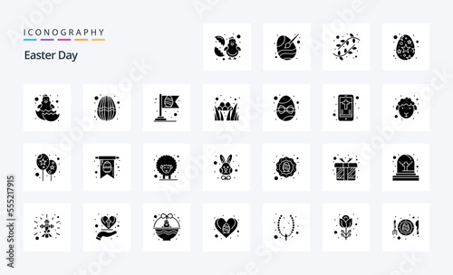 25 Easter Solid Glyph icon pack © Muhammad