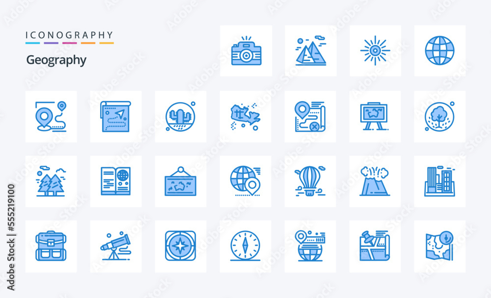 25 Geo Graphy Blue icon pack