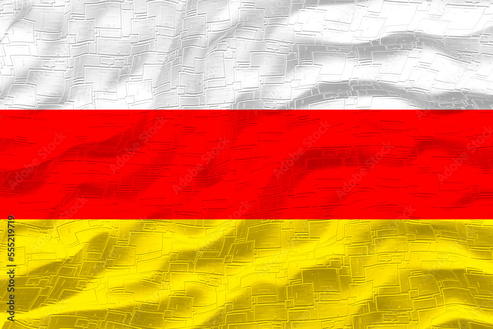 National flag of  South Ossetia. Background  with flag  of  South Ossetia