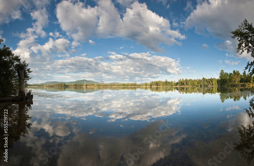 Reflection of clouds in Lake Umbagog, New Hampshire, USA photo