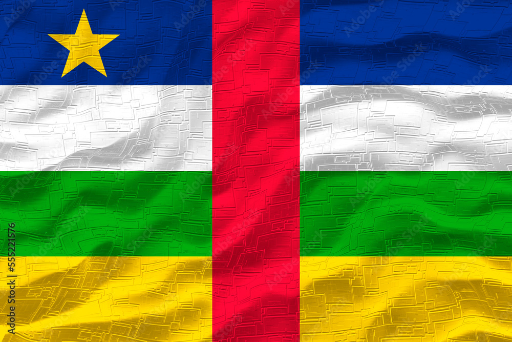 Fototapeta premium National flag ofCentral Arican Republic. Background with flag ofCentral Arican Republic