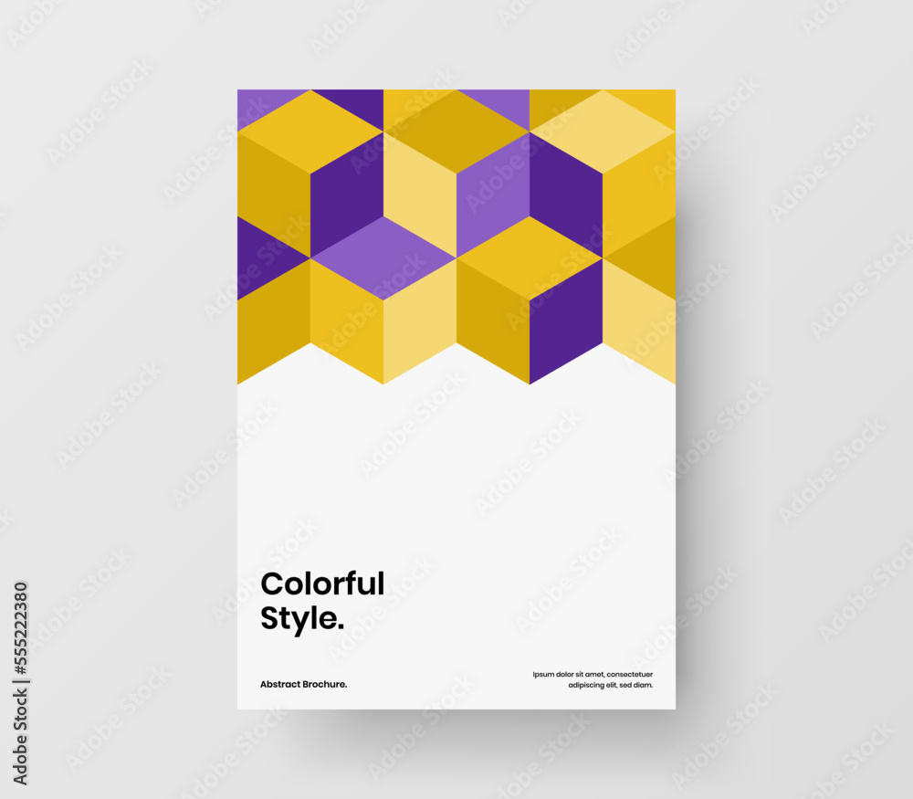 Abstract company cover A4 vector design layout. Clean geometric hexagons corporate brochure template.