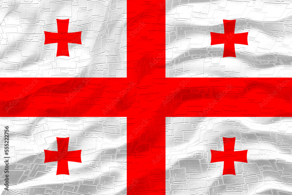 National flag of Georgia. Background with flag of Georgia National flag of Georgia. Background with flag of Georgia
