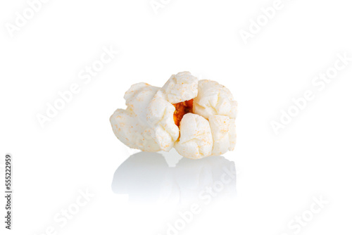 popcorn macro on a white background