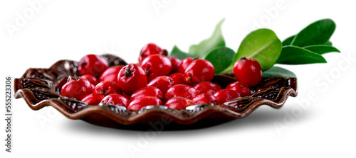 Assorted fresh berries in taster plate
