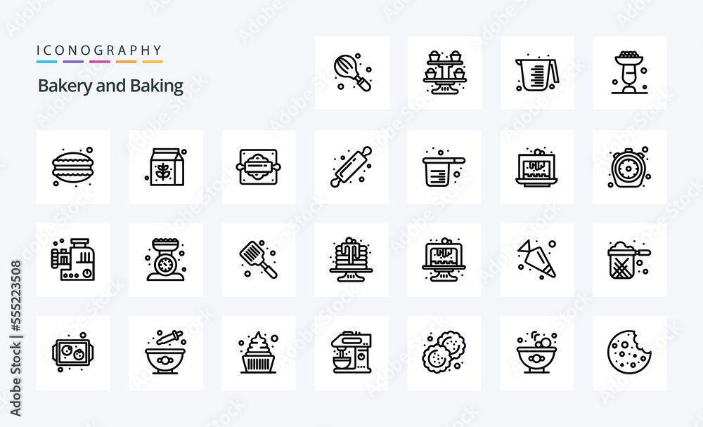 25 Baking Line icon pack