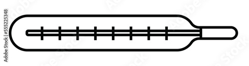 thermometer icon, editable stroke line, transparent background, black line