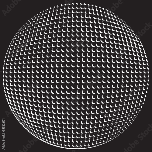 Set of spheres . Halftone constructed transparent sphere .Vector .Technology sphere Logo . Design element for posters, social media, templates, flyers, brochures . Abstract trendy transparent circles