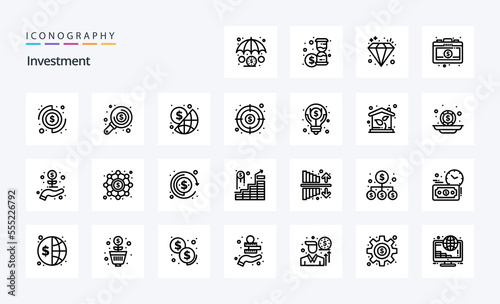 25 Investment Line icon pack